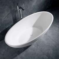 Hot sale artificial stone solid surface free standing bath tub,resin stone bathroom bathtub