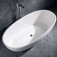 Large oval design artificial stone solid surface bath tub