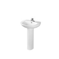 Floor Standing White Glazed Ceramic Pedestal Basin