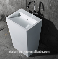 Acrylic solid surface corian new design hote bathroom basin stand