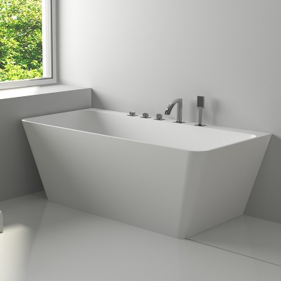 Freestanding Modular Bathroom White Artificial Stone Resin  Attach Rectangle Bathtubbs-8648B