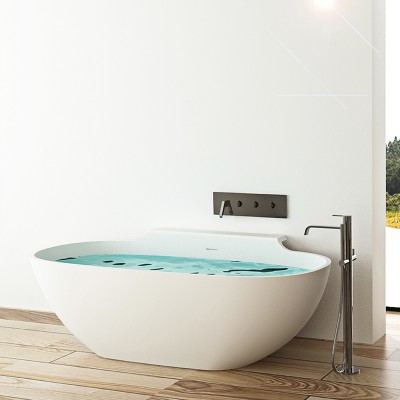 Freestanding Stone Bathtub, White Marble Solid Stone Cheap  Bathtub For Sale BS-8607