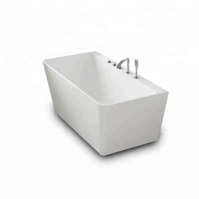 Modern small sizes 1480 mm bathroom solid surface freestanding acrylic resin marble bath tub standalone bathtub