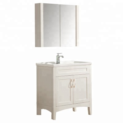 Modern free standing waterproof standalone color options plywood bathroom cabinet with mirror