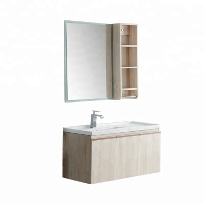 Wood colors choices plywood wall hung mounted 3 door side bathroom vanities cabinet with mirror