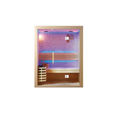 BS-81411 Stone background White poplar wood hot sauna steam dry room