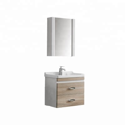 Factory product plywood solid wood wall hung mirror cabinet bathroom toilet washroom ceramic basin bath cabinets